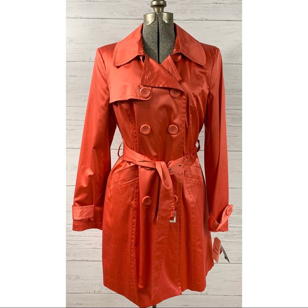 NWT Style & Co. Coral Ridge Water Resistant Trench Style Raincoat, Medium